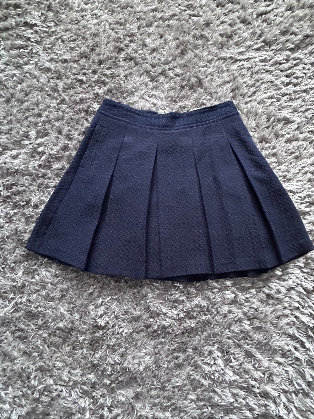 Jacob Chic Navy Textured Pleated Skater Skirt